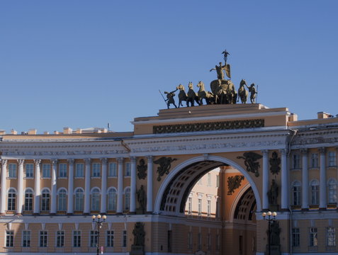 Arch of the General staff. Palace square. Saint Petersburg, Russia
