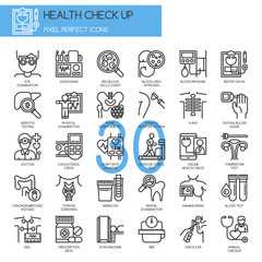 Health Check up , Thin Line and Pixel Perfect Icons