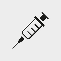 Fototapeta premium Injection syringe flat icon vector for medical apps and websites