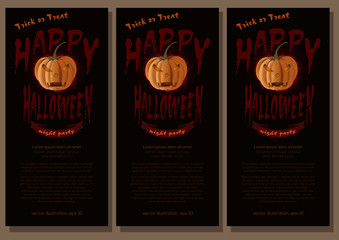 Set poster for Halloween. Happy Halloween design. Vector illustration