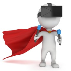 Virtual reality glasses headset and superhero