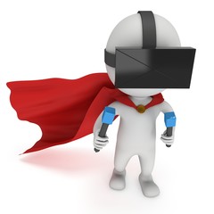 Virtual reality glasses headset and superhero