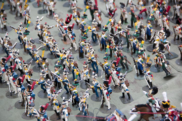 Photo exclusive figures of soldiers  the 19th century handmade closeup