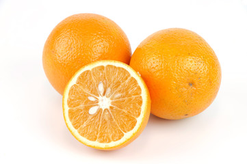 fresh orange isolated on white background