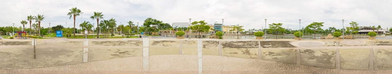 Fototapeta na wymiar panorama Multi-purpose field in public park