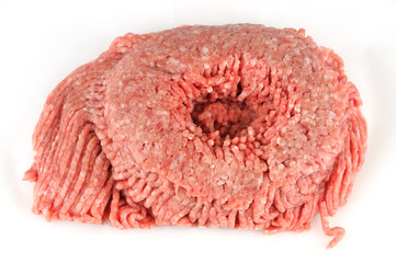 ground pork isolated on white background