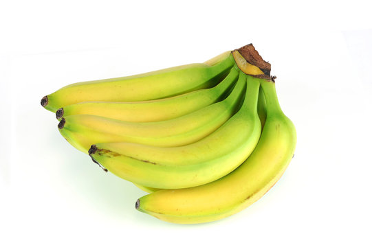 yellow banana on white background