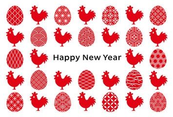 年賀状　酉年　伝統文様入り