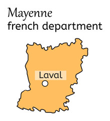 Mayenne french department map