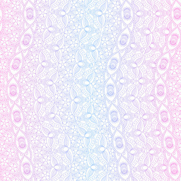 Ornamental Indian pink and blue colors seamless pattern. Vector illustration