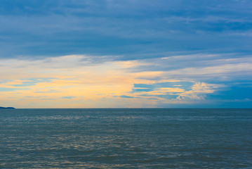 Beautiful sunset and sky of the sea, perfect sky and water.