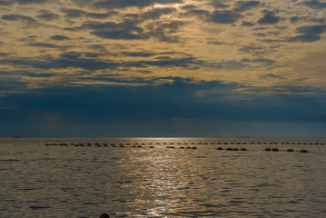 Beautiful sunset and sky of the sea, perfect sky and water.