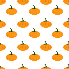 Pumpkin seamless pattern on white background