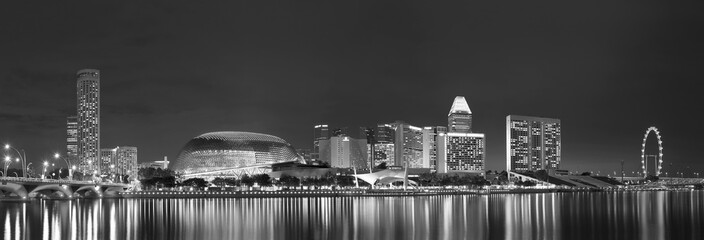 Skyline of Singapore city at night