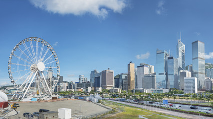 Naklejka premium Skyline of Hong Kong city