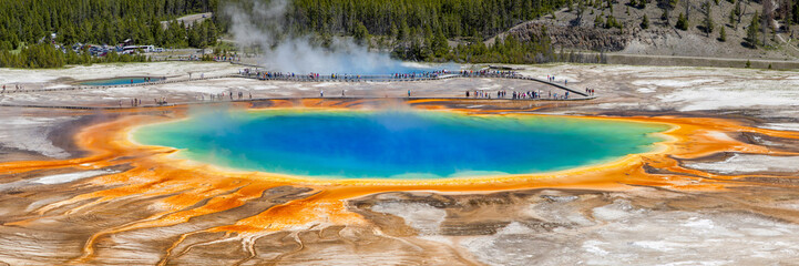 Grand Prismatic Spring in Yellowstone National Park, Wyoming, USA.
