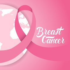 Breast Cancer Awareness Pink Globe Banner