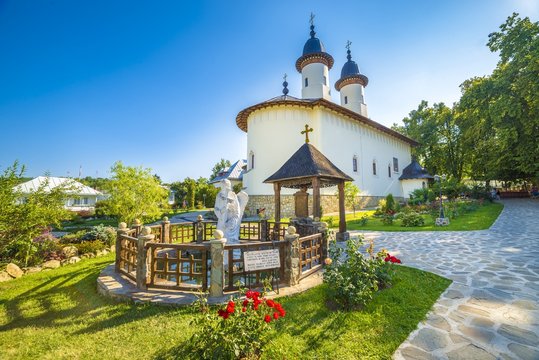 Varatec orthodox church monastery protected by unesco heritage, Agapia town, Moldavia, Bucovina, Romania