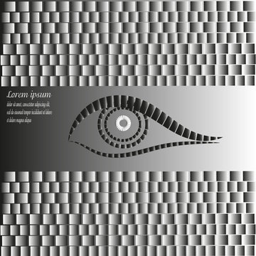 Background and logo design
Abstract , author Projects seeing eye with the effect of 2D parallel symmetrically text shadow eps10 vector illustration gray black square rectangle pattern Stock
