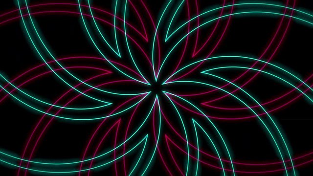 A colorful abstract radiating pattern rotating.