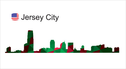 Obraz premium Jersey city New Jersey skyline silhouette. Vector illustration