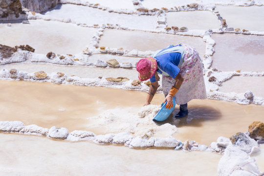 Salt pond mines of Maras, 40 kilometers north of Cuzco, in the Cuzco Region of Peru
