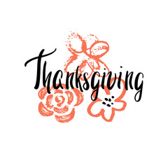 Happy Thanksgiving day. Vector greeting card. Vector illustration.