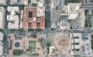 Fotobehang Aerial view of downtown, Los angeles © oneinchpunch