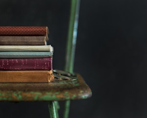 Vintage Books on an Old Chair