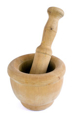 wooden mortar