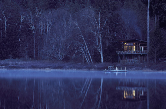 Gunflint Lake cabin, Cortes Island, Vancouver Island, British Columbia, Canada.