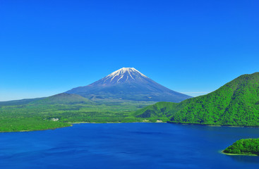Fototapeta premium 本栖湖から富士山(山梨県)