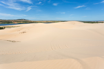 white sand dune desert in Mui Ne, Vietnam