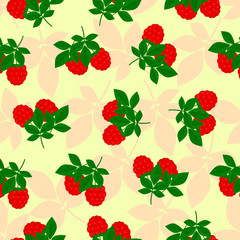 Fototapeta na wymiar Raspberries seamless pattern2