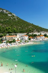 Beautiful beach in Croatia, Klek resort near Bosnia and Hercegovina, landscape