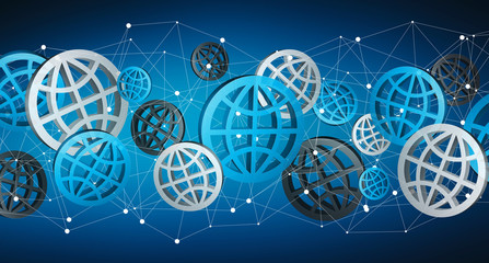 Blue grey and black digital web icons ‘3D rendering’
