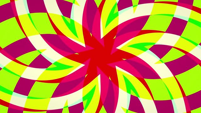 A colorful abstract radiating pattern rotating loop.