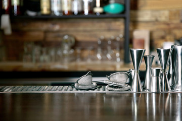 Bar counter in modern cafe
