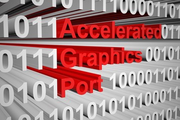 Accelerated Graphics Port in the form of binary code, 3D illustration