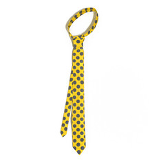 Top view yellow tie isolated on white. 3D illustration