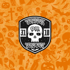 Halloween vintage badge, emblem or label.