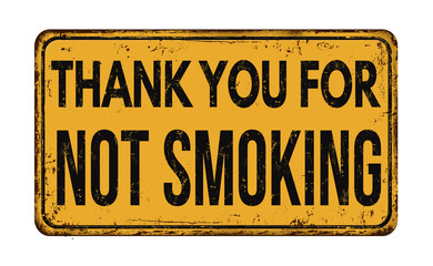 Thank you for not smoking vintage metal sign