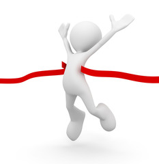 finishing the race concept  3d illustration