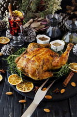 Baked chicken for Christmas or New Year