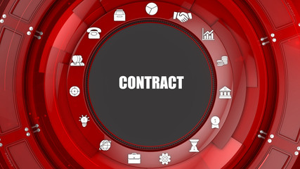Contract  concept image with business icons and copyspace.