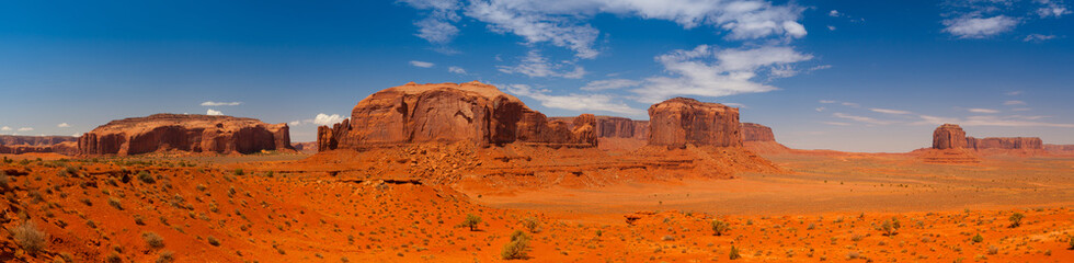 Iconic peaks of rock formations in the Navajo Park of Monument V