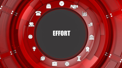 Naklejka premium Effort concept image with business icons and copyspace
