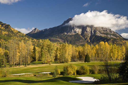 Golf course in autumn