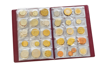 Collection of world money coins in album