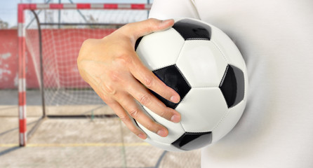 holding the soccer ball